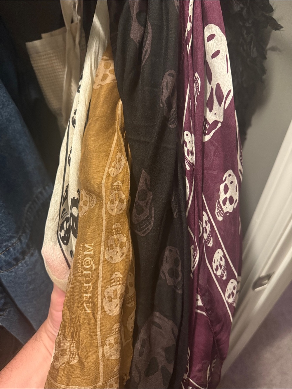 Skull Print Scarves - Multi Color Set of 4